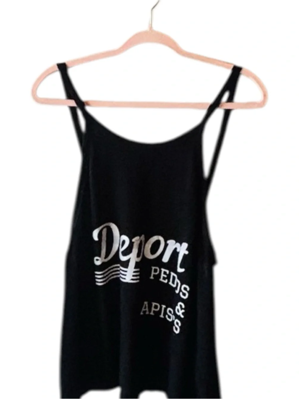 Free People Black Tank with White Graphic Lettering